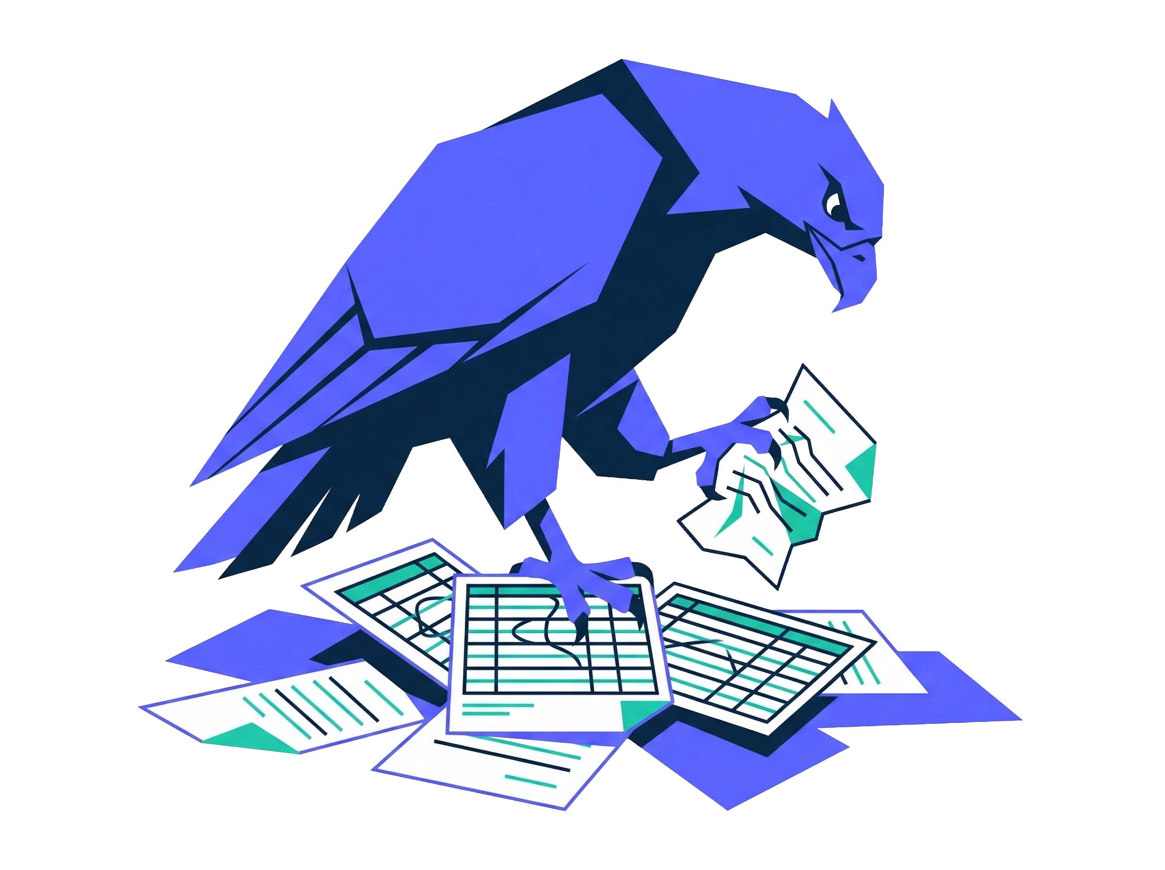 Eagle identifying chaos in scattered recruitment documents